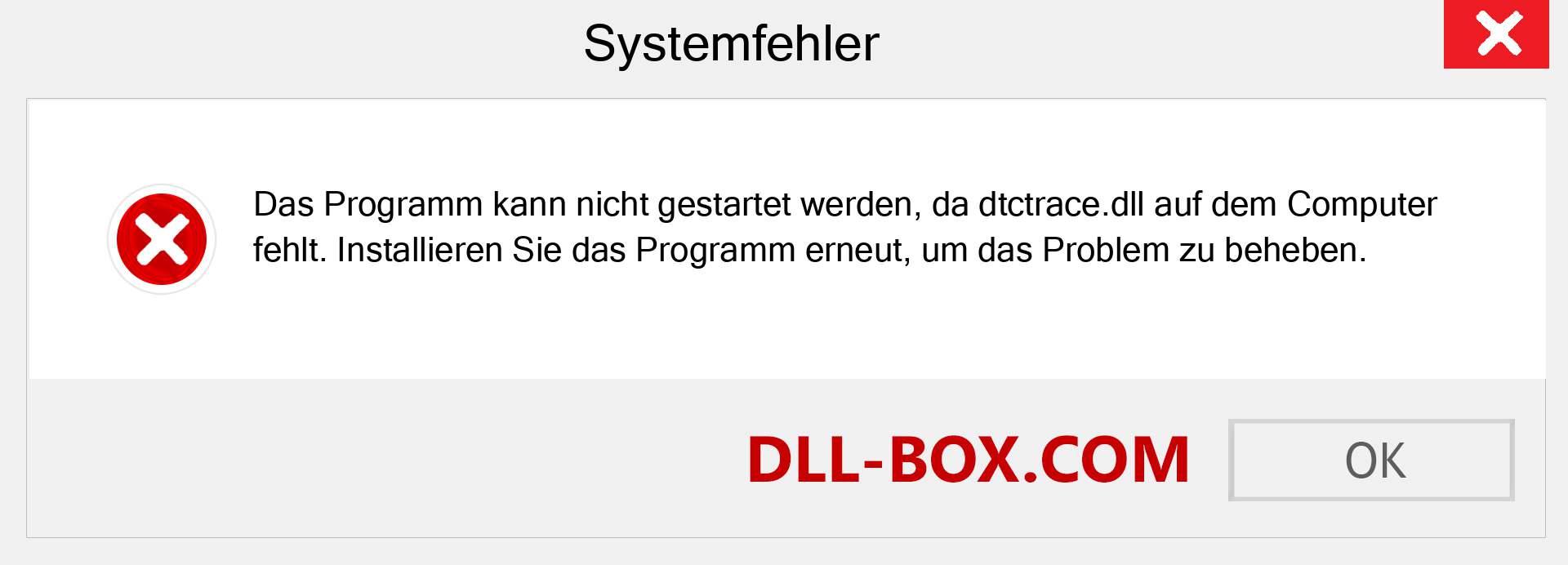 dtctrace.dll-Datei fehlt?. Download für Windows 7, 8, 10 - Fix dtctrace dll Missing Error unter Windows, Fotos, Bildern